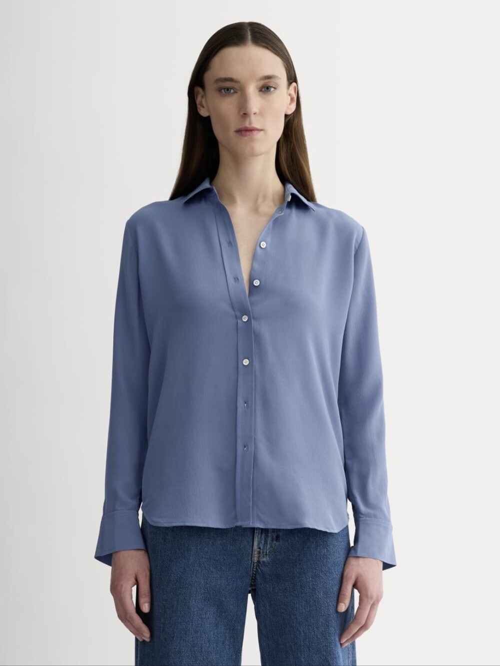 Everlane Must Have Silk Shirt - French Blue